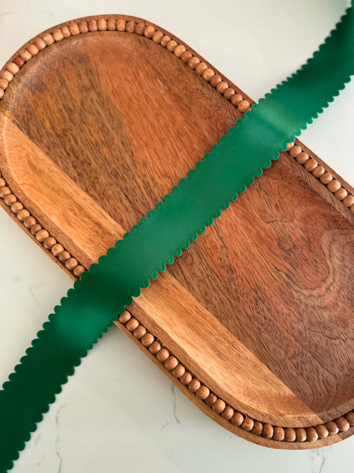 Forest Green SATIN Scallop Wavy Edge - 1.5"