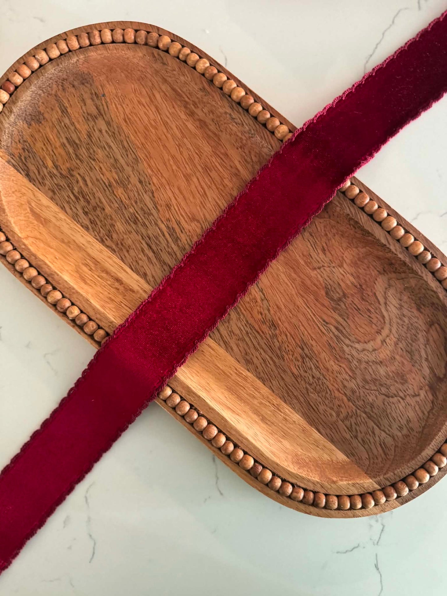 Red/Red VELVET Moonstitch - 1.5"