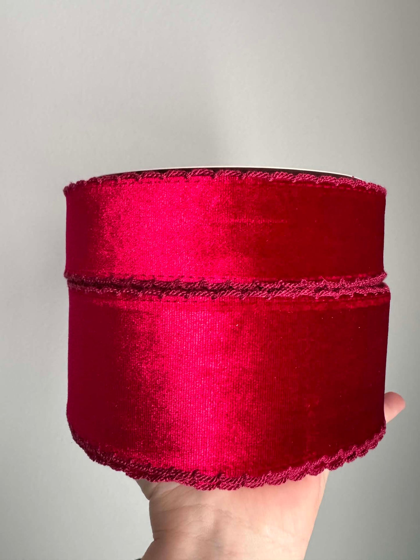 Red/Red VELVET Moonstitch - 2.5"