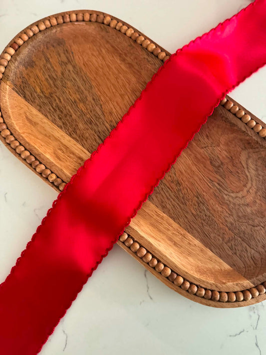 Red/Red SATIN Moonstitch - 2.5"