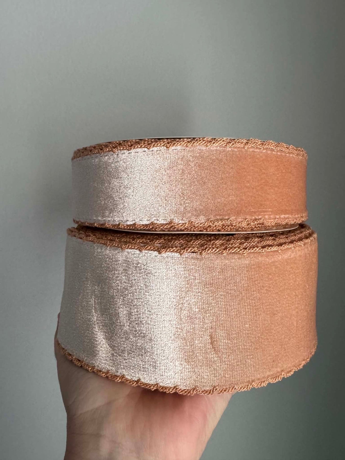 Champagne/Champagne VELVET Moonstitch - 1.5"