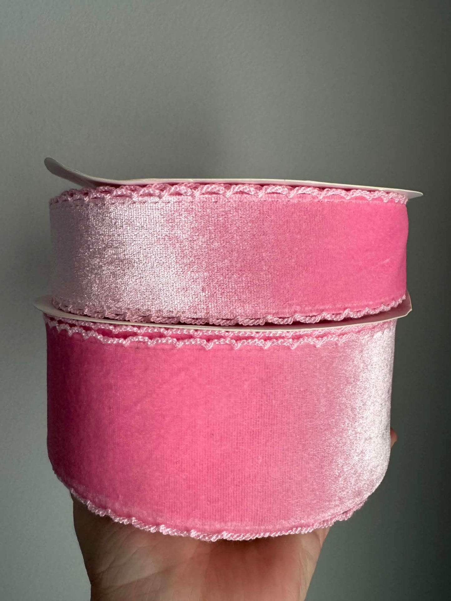 Pink/Pink VELVET Moonstitch - 1.5" (PREORDER)