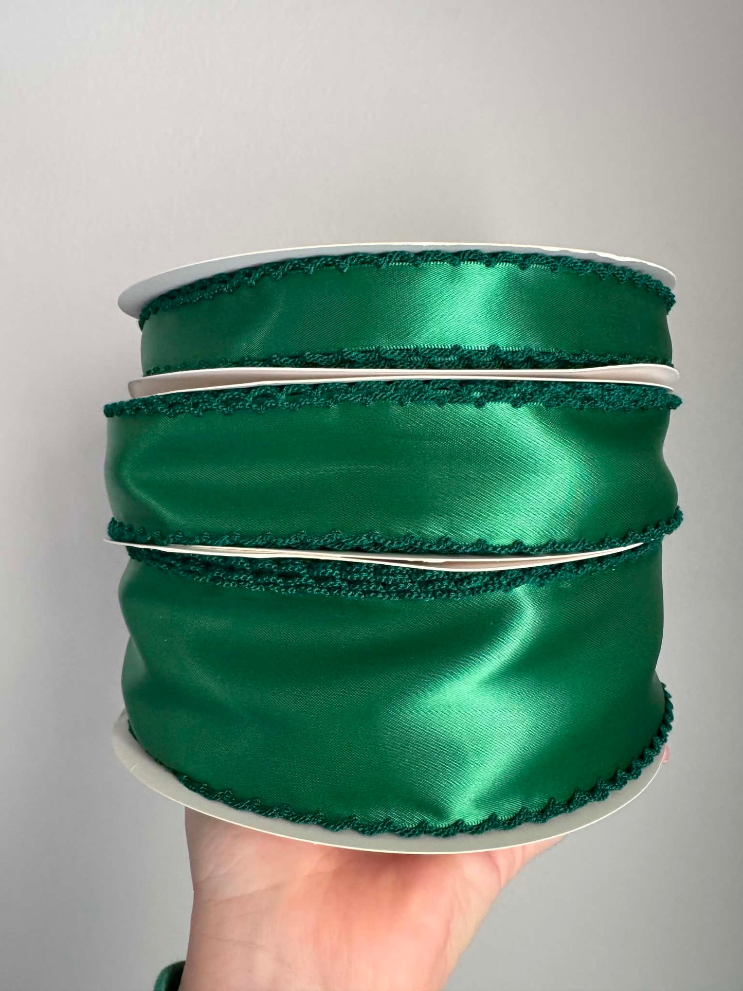 Forest Green/Forest Green SATIN Moonstitch - 2.5"