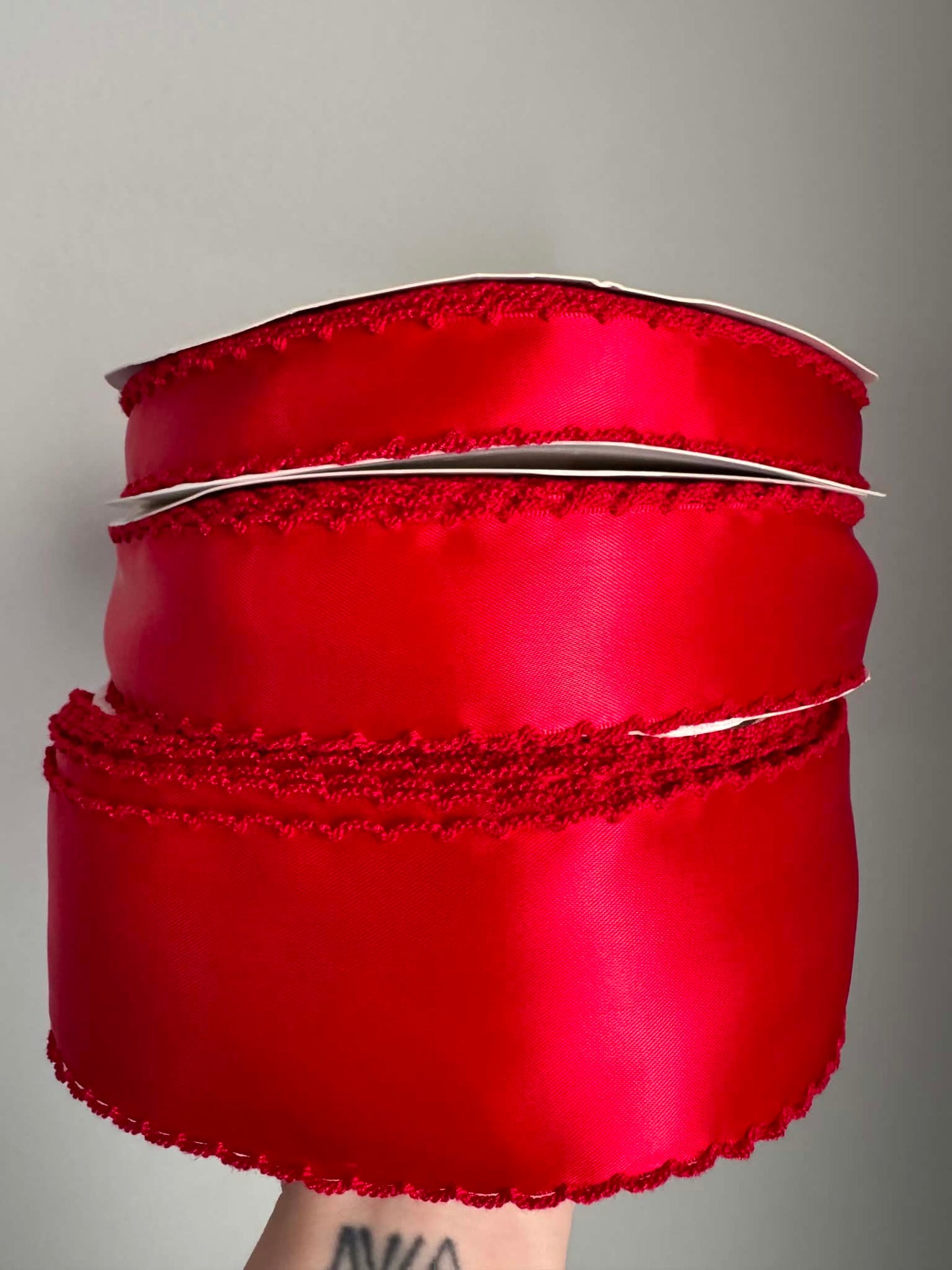 Red/Red SATIN Moonstitch - 2.5"