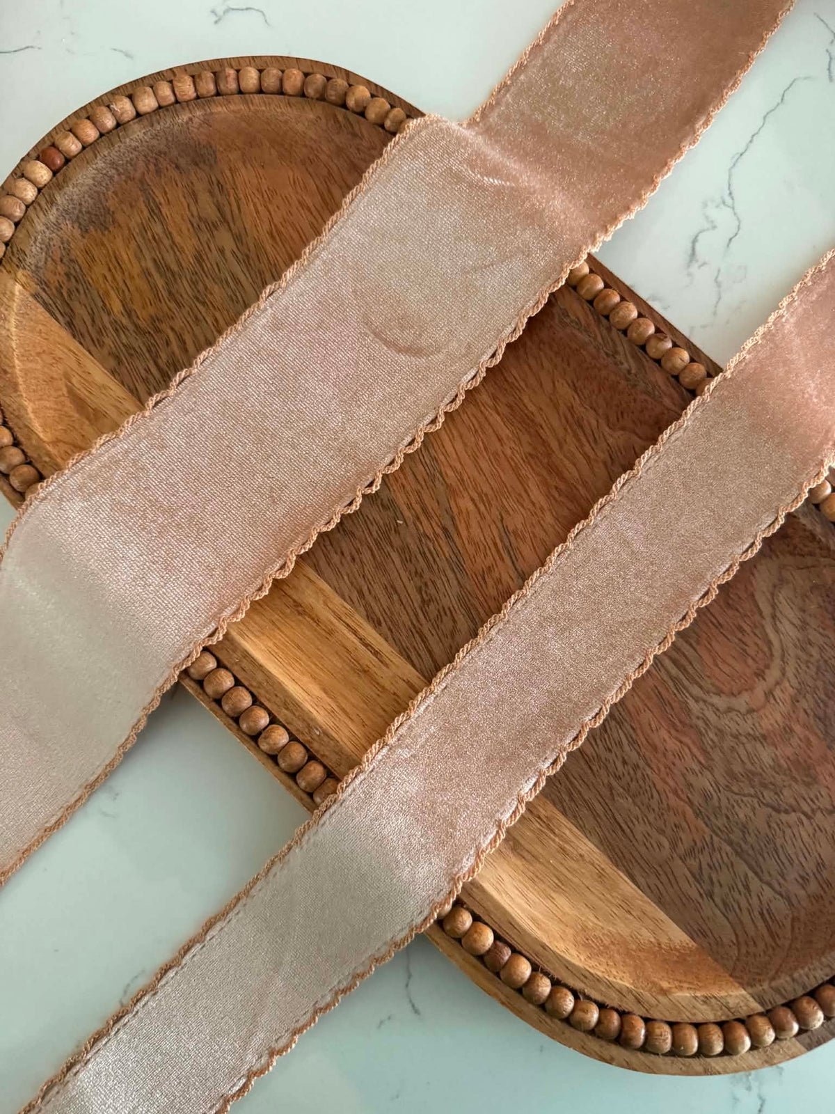 Champagne/Champagne VELVET Moonstitch - 1.5"