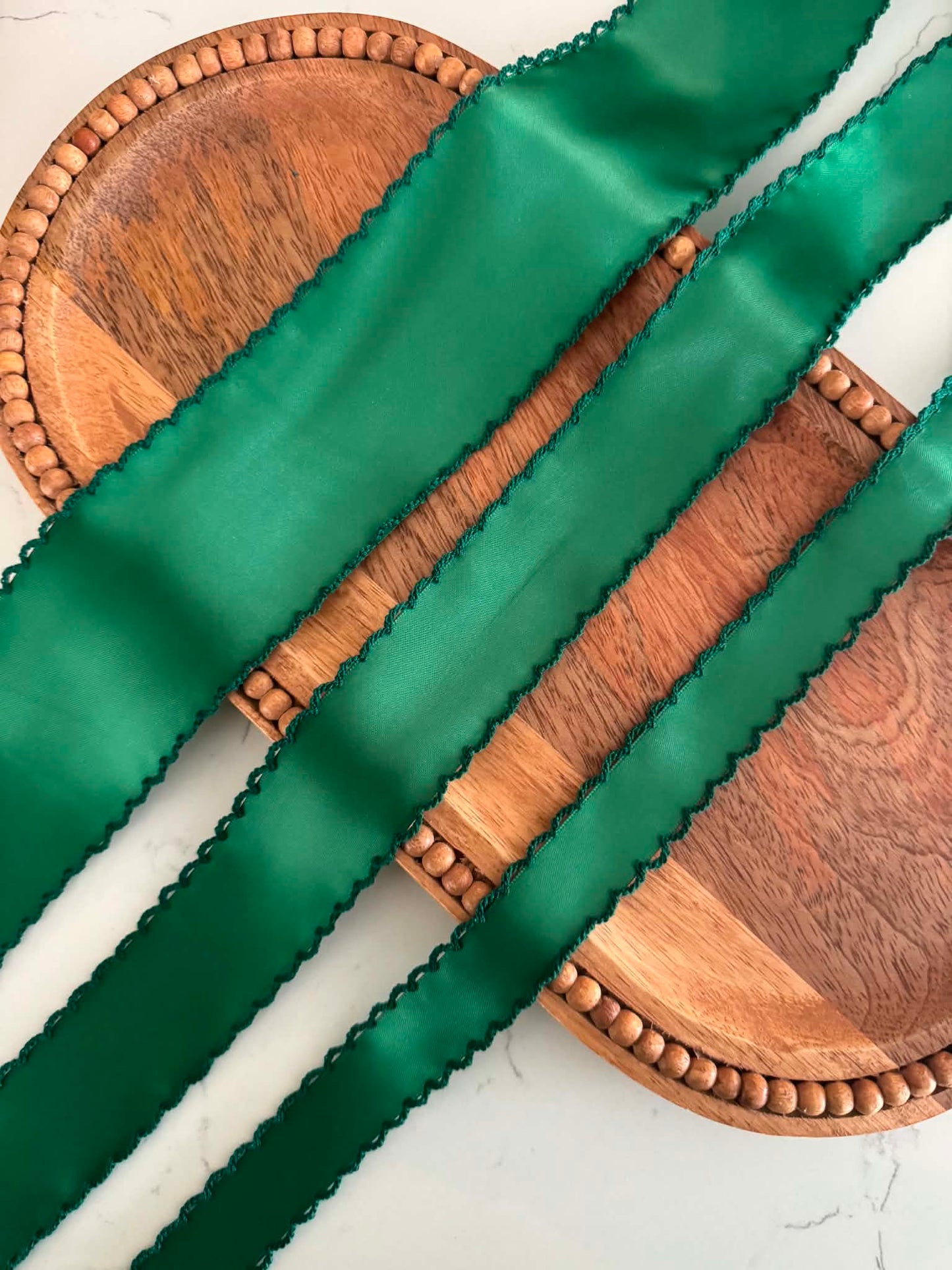 Forest Green/Forest Green SATIN Moonstitch - 2.5"