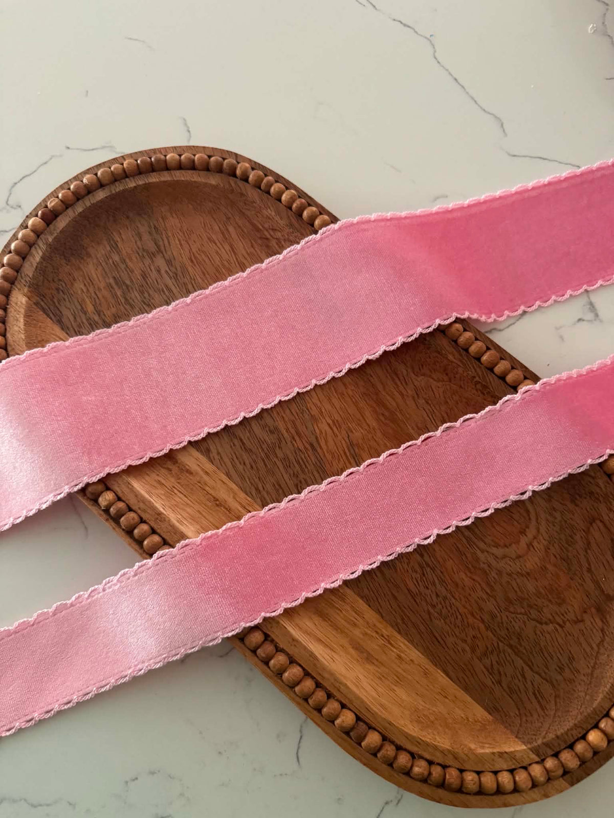 Pink/Pink VELVET Moonstitch - 2.5"
