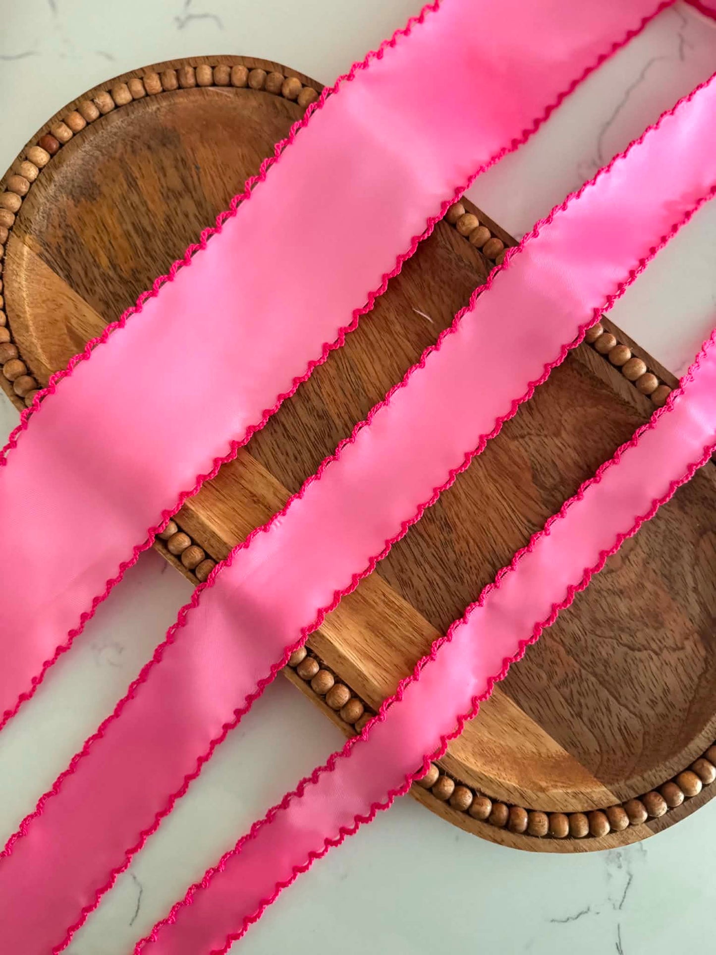Hot Pink/Hot Pink SATIN Moonstitch - 2.5"