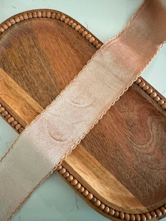 Champagne/Champagne VELVET Moonstitch - 2.5"