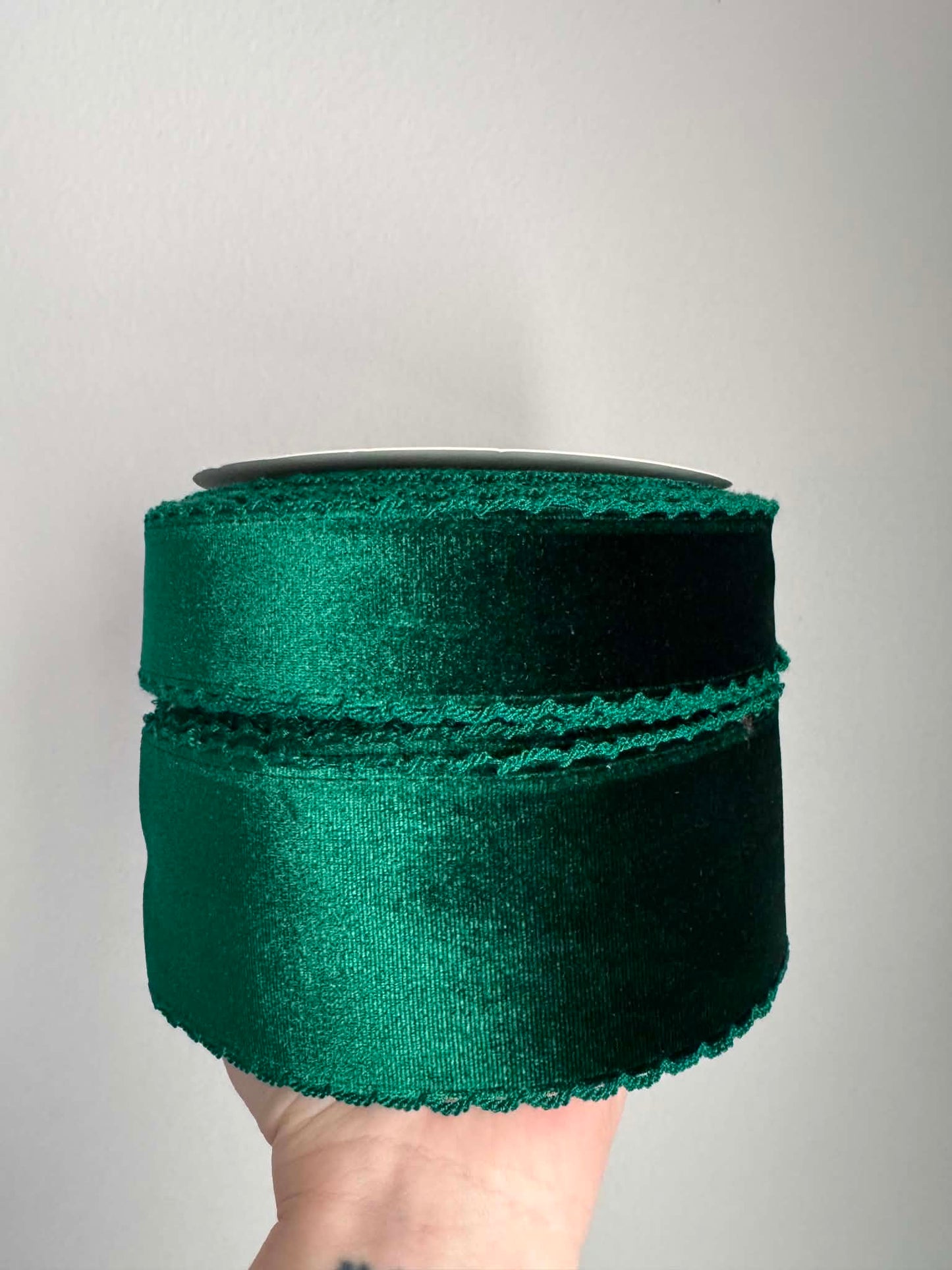 Green/Green VELVET Moonstitch - 1.5"