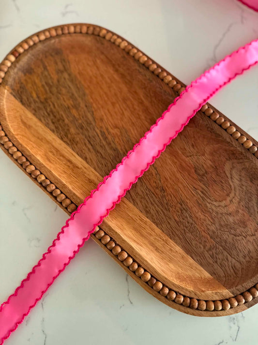 Hot Pink/Hot Pink SATIN Moonstitch - 7/8"