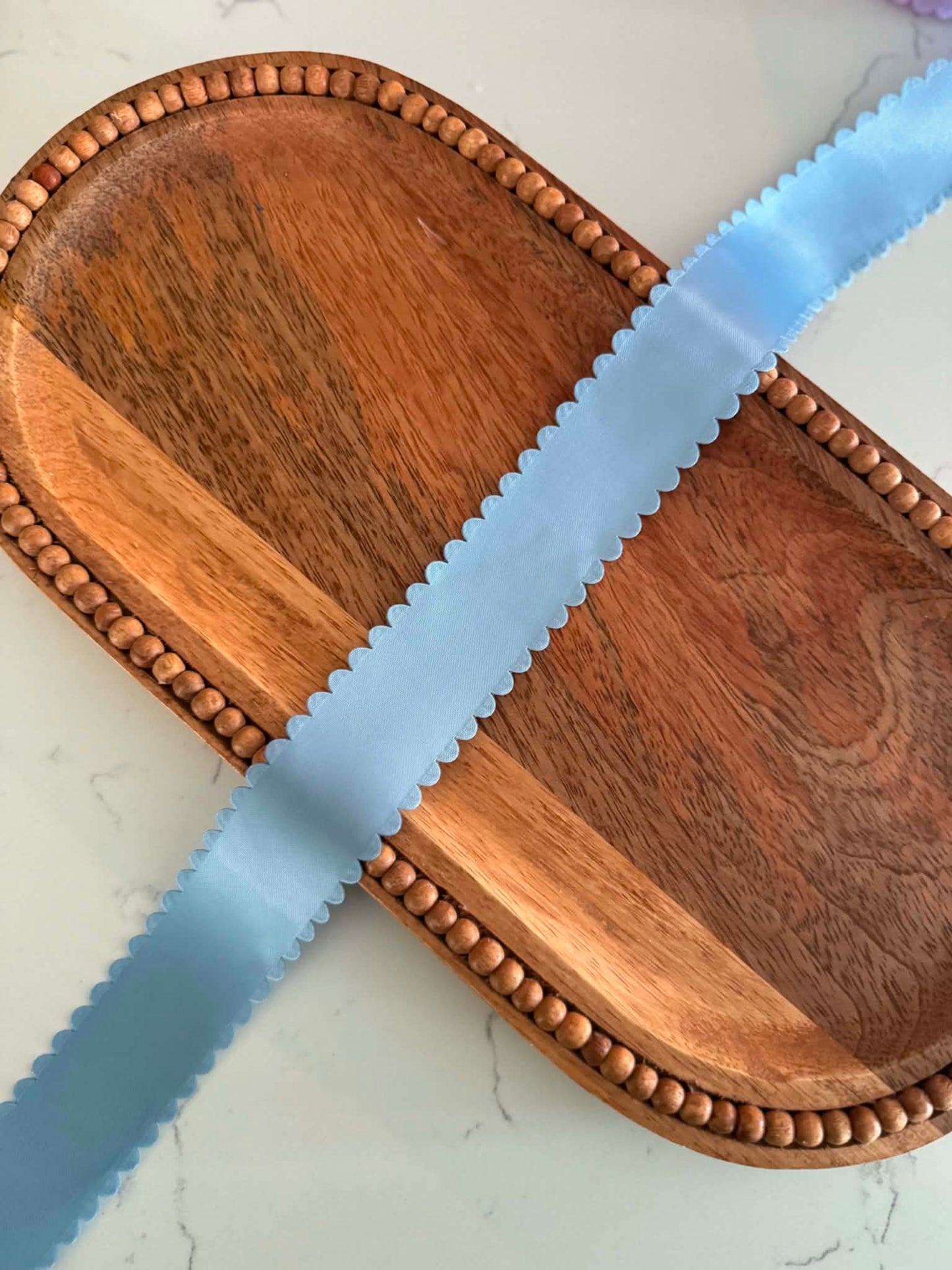French Blue SATIN Scallop Wavy Edge - 1.5" (PREORDER)