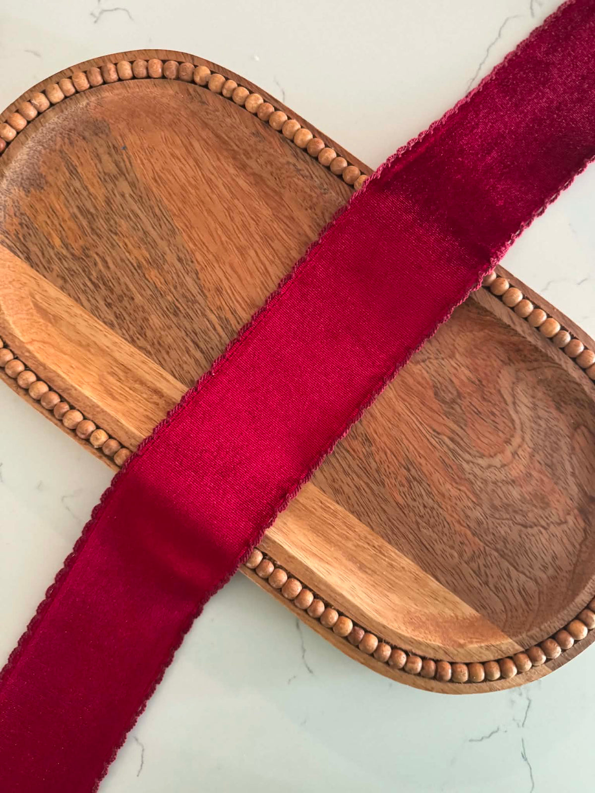 Red/Red VELVET Moonstitch - 2.5"